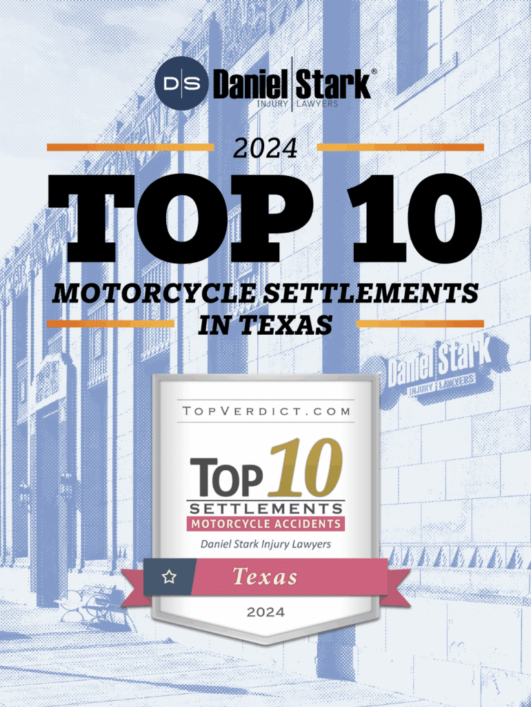 Top Verdict badge for Top 10 Motorcycle Settlments in Texas – Motorcycle Accident Attorneys | Daniel Stark