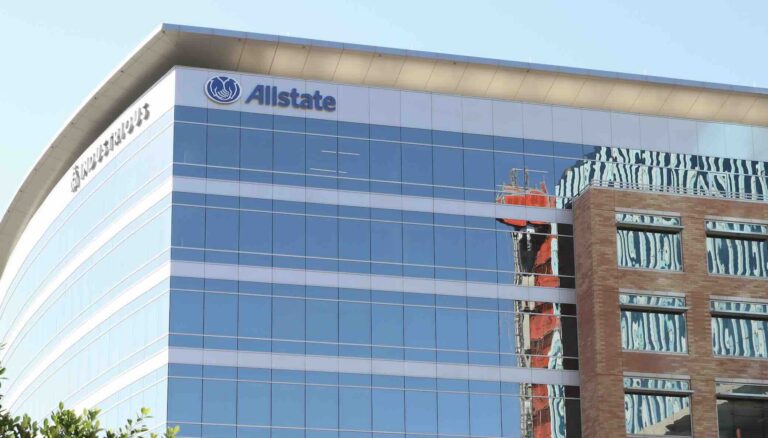 Photo of the exterior of an Allstate building with mirrored windows | Daniel Stark Injury Lawyers