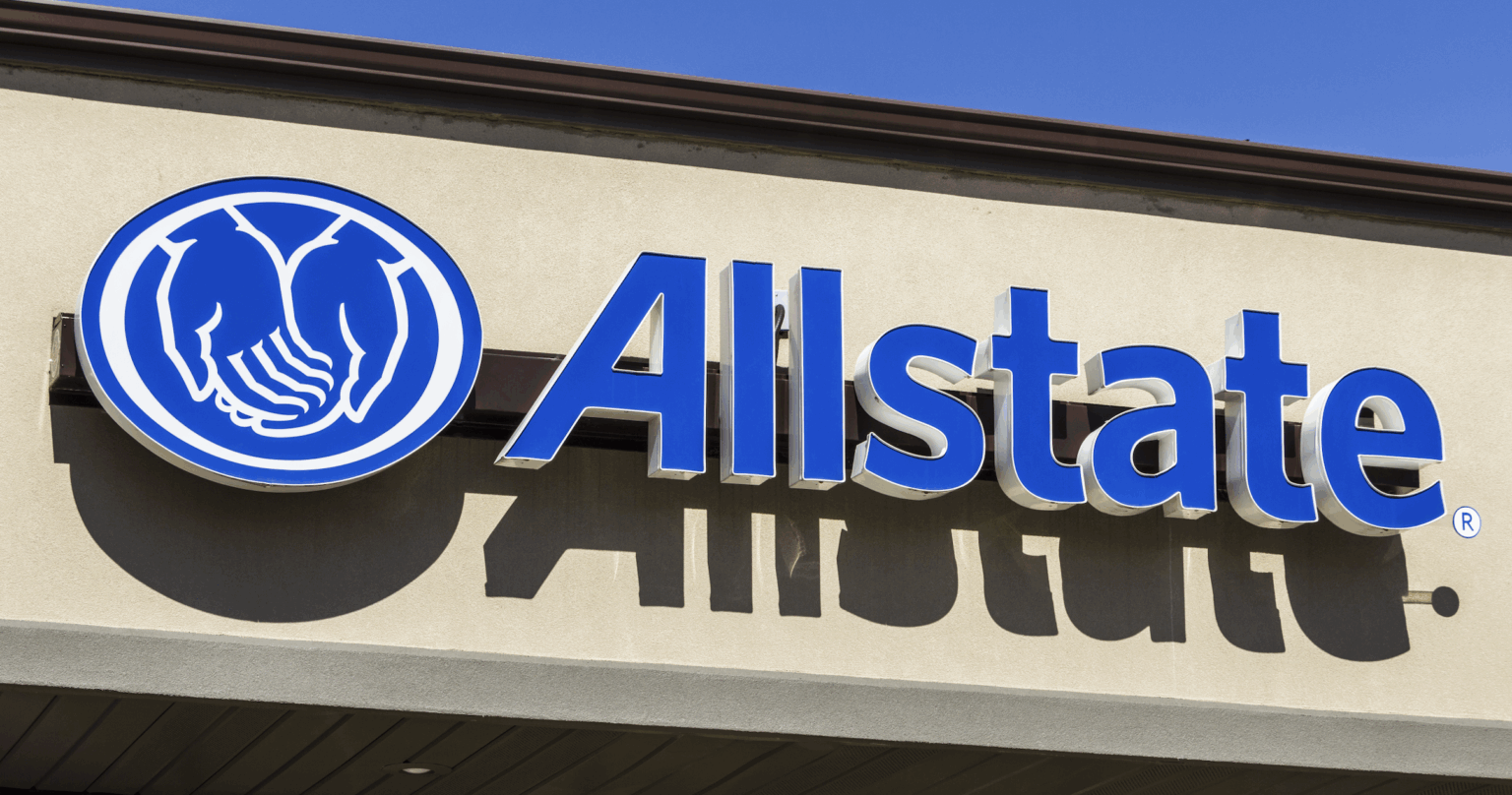 A close up photo of the All-state sign on a building in the sun | Daniel Stark Law
