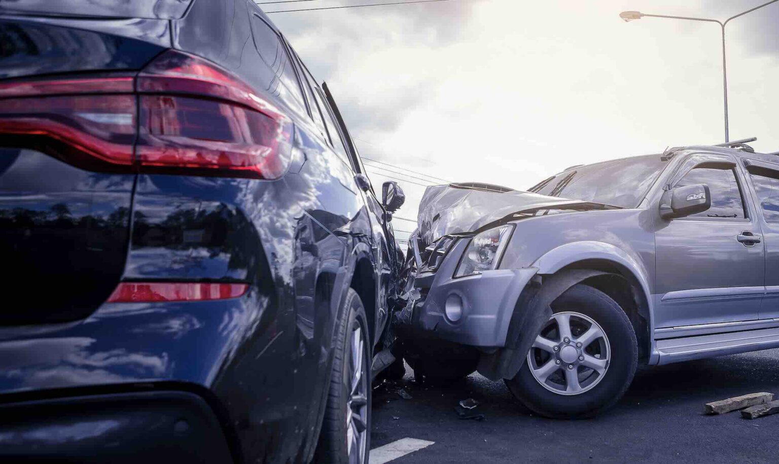 Two cars in a t-bone collision | Daniel Stark Injury Lawyers